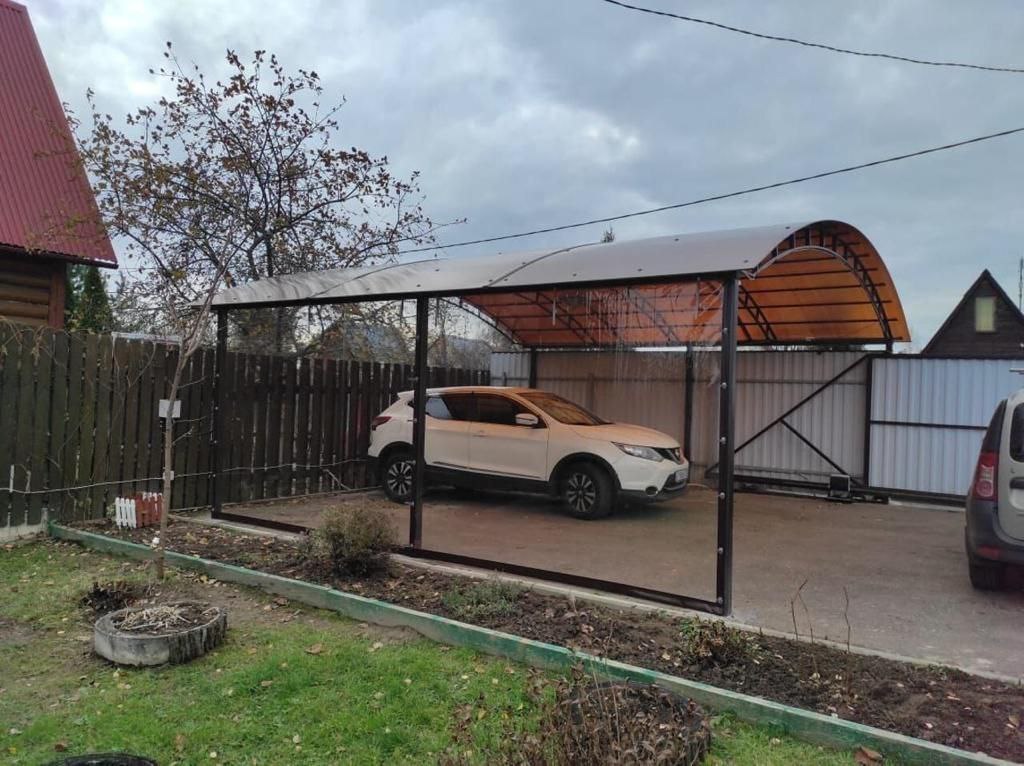 Прозрачные шторы ПВХ для навеса под автомобиль в Северном